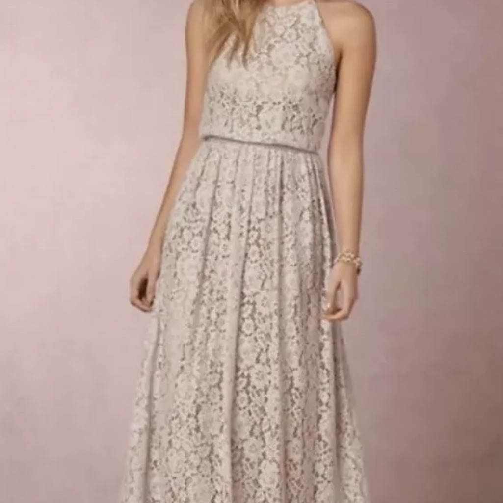 New Anthropologie Bhldn Donna Morgan Blue Lace Alana Maxi Dress Z175-40